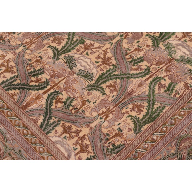 Shabby Chic Bohemian Hamjolie Pak-Persian Gold/Green Wool Rug - 8'9'' X 12'3'' For Sale - Image 3 of 8