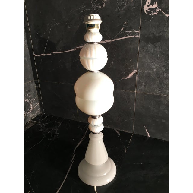 Large White Glass Table Lamp, 1970s For Sale - Image 17 of 18