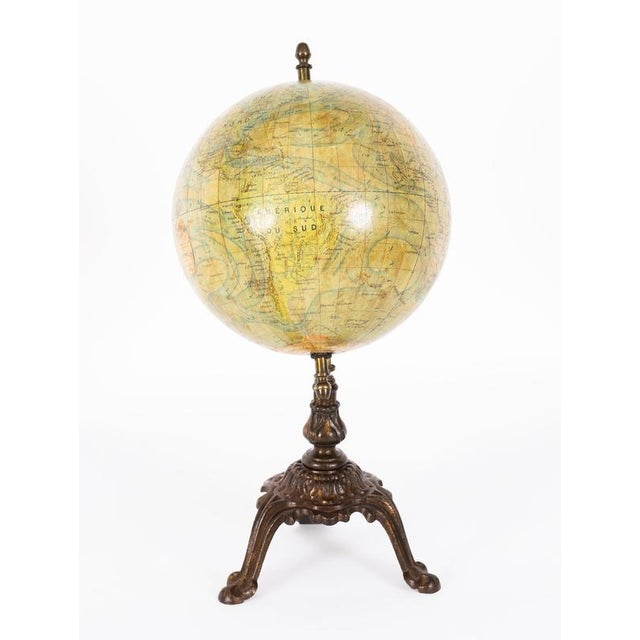 Antique French Terrestrial Globe by Lebegue & Cie, 1880 For Sale - Image 3 of 16