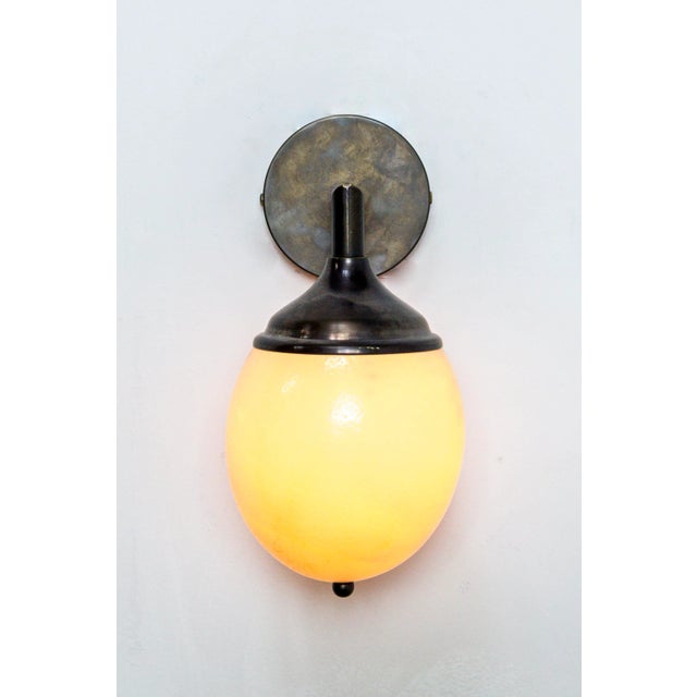 Contemporary Ostrich Egg Cast Brass Arm Sconce For Sale - Image 3 of 11