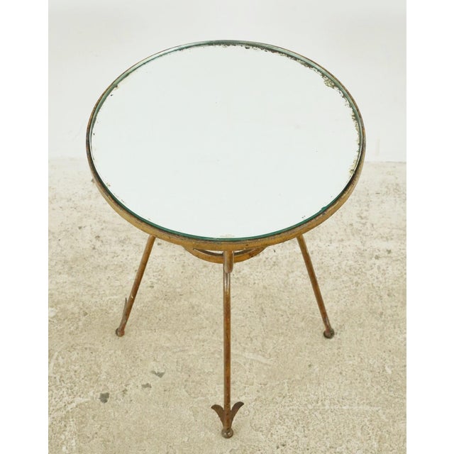 Vintage European Round Mirrored Top Gueridon Side Table For Sale - Image 6 of 10