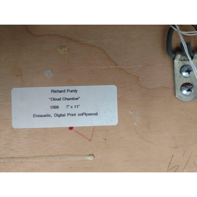 1990s Richard Purdy, Cloud Chamber, Encaustic and Digital Print on Plywood, 1998 For Sale - Image 5 of 5