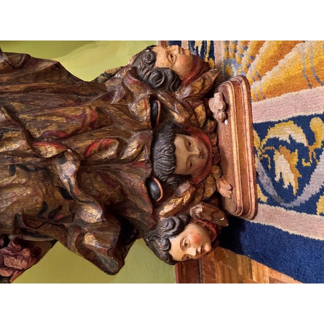 Baroque Baroque Virgin and Child with Peruvian Silver Crown, Spain, 18th Century For Sale - Image 3 of 12