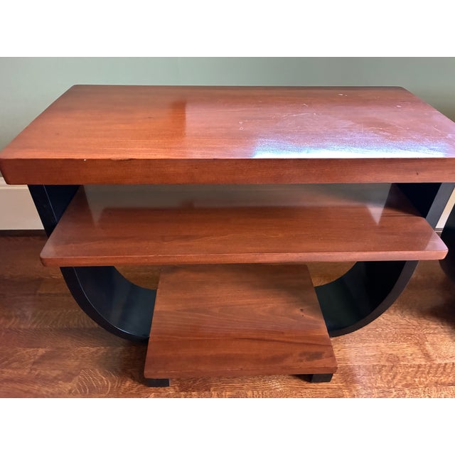 1940s 1940s Streamlined Moderne Art Deco Side Tables Attributed to Gilbert Rohde for Brown Saltman For Sale - Image 5 of 5
