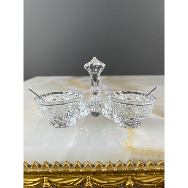 20th Century Cut-Decorated Model Double Crystal Salt Cellar from Baccarat, Set of 3 For Sale - Image 8 of 10