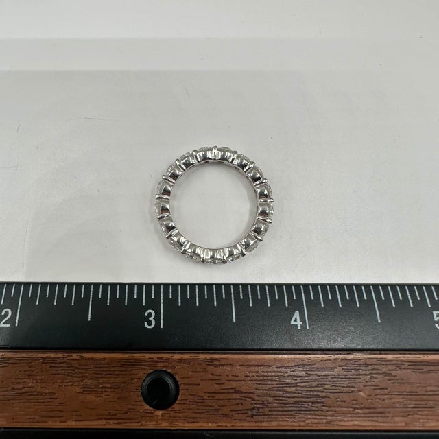 Early 21st Century Natural Diamond Eternity Ring in 14kt White Gold - 2.8ctw Diamonds, Size 6, New For Sale - Image 5 of 5