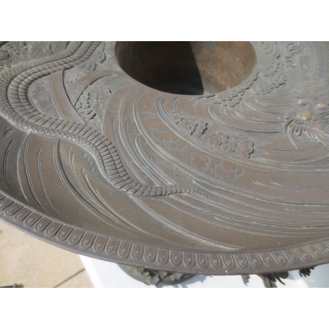 Massive Meiji Bronze Temple Urn 19th Century For Sale - Image 11 of 17