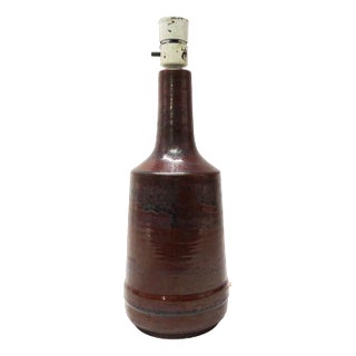 Scandinavian Oxblood Ceramic Lamp by Désirée Stentoj, 1970s For Sale