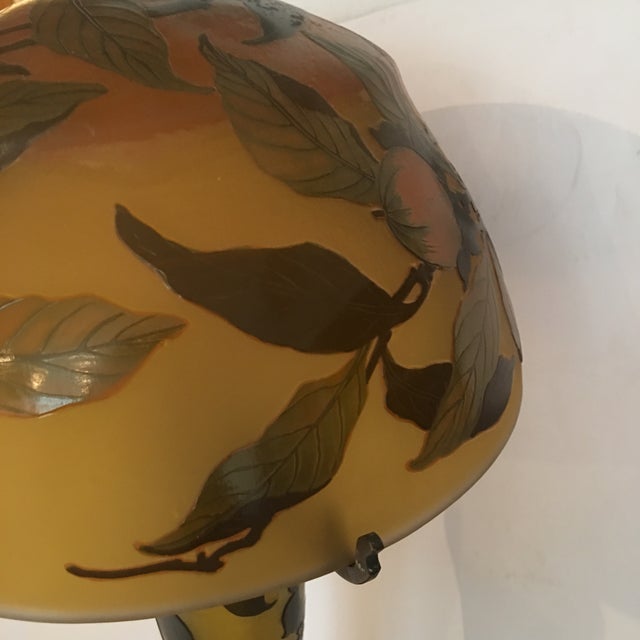 Emile Galle Signed Art Glass Lamp & Base Chairish