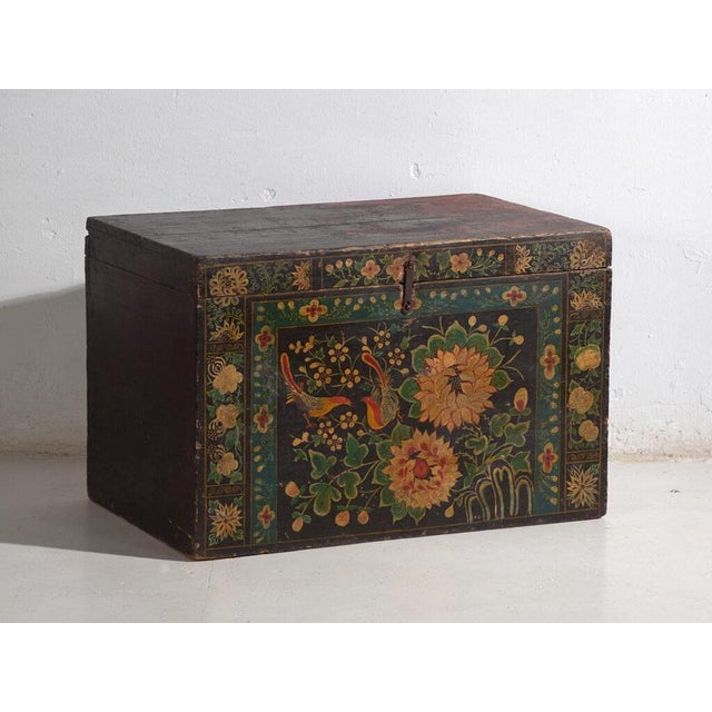 Antique Chinese Painted Trunk For Sale - Image 11 of 11
