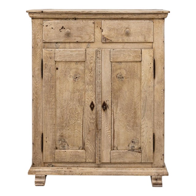 19th Century German Oak Buffet With Two Drawers For Sale