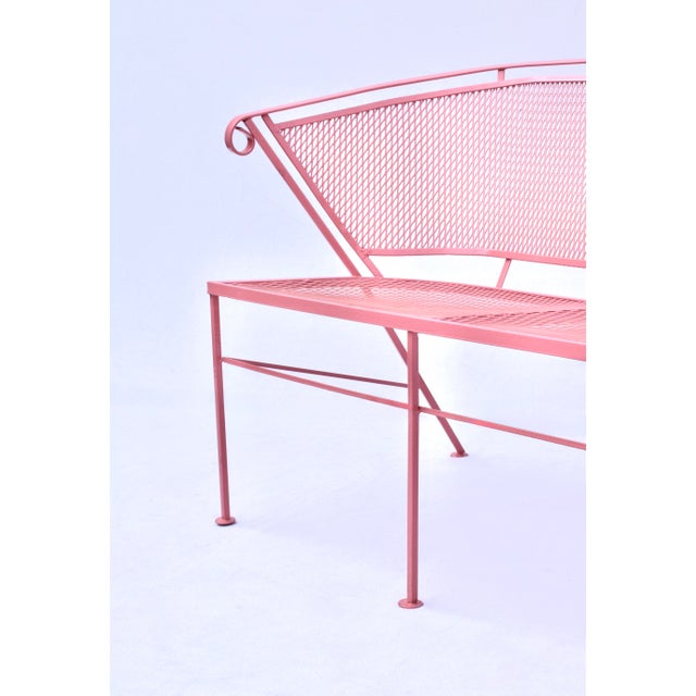 Metal Mid-Century Modern Settee by Salterini, Flamingo Pink, Usa, 1960s For Sale - Image 7 of 10