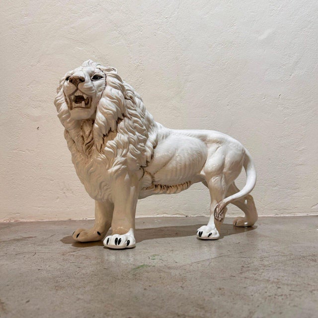 Ceramic Roaring Lion by Giovanni Ronzan, 1950s For Sale - Image 4 of 10