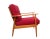 Red Cushioned Armchair, 1950s For Sale - Image 12 of 12