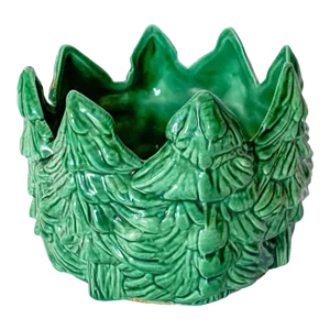 Vintage Ceramic Pine Tree Wine Coaster Trinket Dish