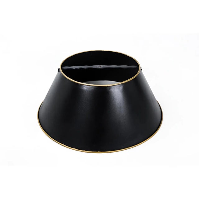 vintage Black Stroke Gold Edge Metal Shade. 17ʺW × 10ʺD × 7ʺL