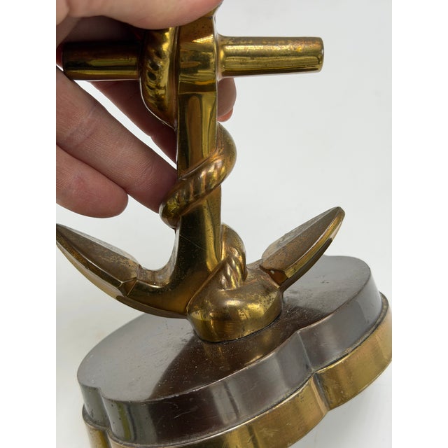 Vintage Nautical Brass Anchor Bookends For Sale In Charleston - Image 6 of 9