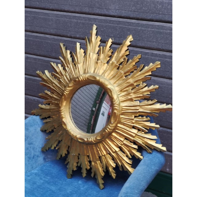 Gilt Sun Wall Mirror, 1970s For Sale - Image 4 of 9