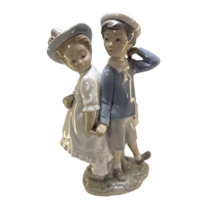 Vintage MCM Lladro Porcelain Puppy Love 10 Inches Tall Figurine