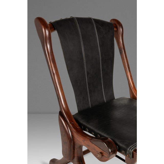 Rare Restored Mid-Century Modern "Sloucher" Sling Chair in Rosewood & Leather Attributed to Don S. Shoemaker for Señal Furniture, C. 1960s For Sale - Image 17 of 18