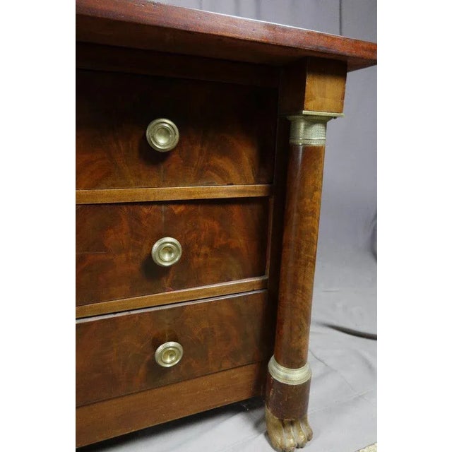 Traditional Large Empire Style Desk in Mahogany For Sale - Image 3 of 13
