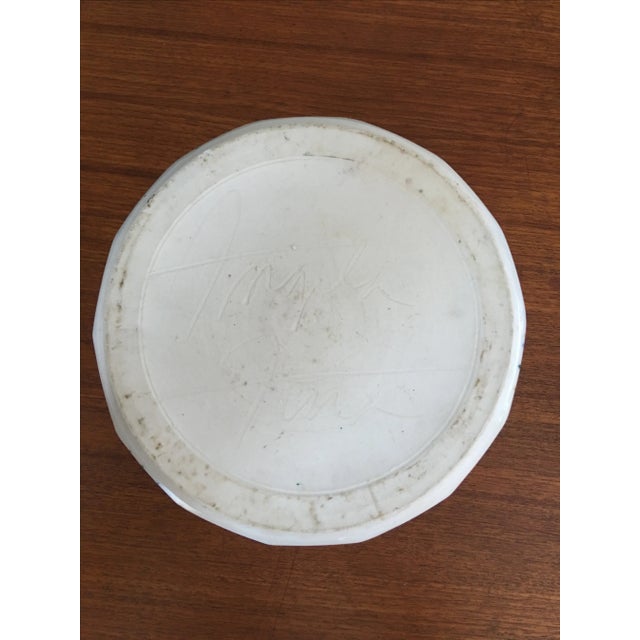 Vintage White Studio Pottery Bowl For Sale - Image 4 of 4