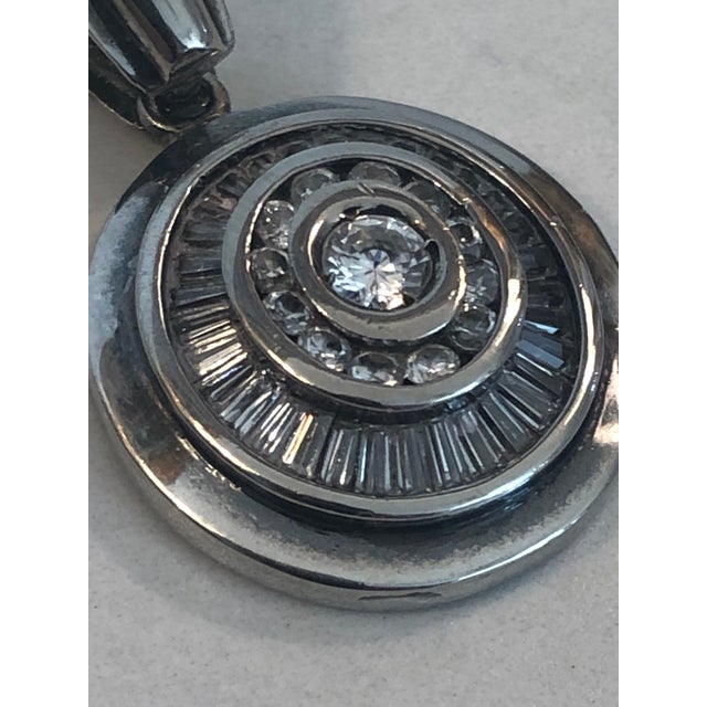 Vintage Art Deco Sterling Crystal Pendant For Sale - Image 6 of 9