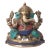 Brass Ganesha Statue With Turquoise Inlay | 7 Inch Hindu Ganpati Idol for Home Altar | Colorful Indian Deity Art | Unique Housewarming Gift For Sale