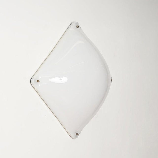 Metal Large Black 33.3 White Acrylic Glass Ceiling Light by Luigi Molin, Italy, 1970s For Sale - Image 7 of 14