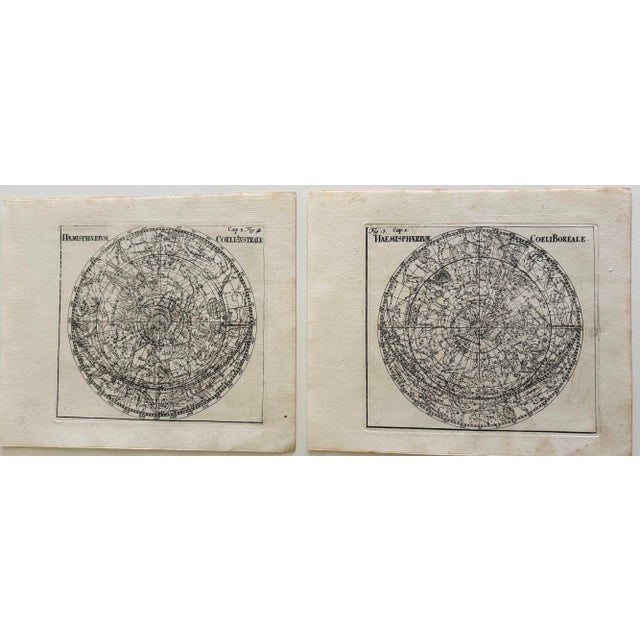These are an escellent pair of highly detailed celestial charts of the Nothern and Southern Hemispheres. Title:...