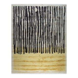 9x12 Mira Iris Yellow Tribal Modern Hand Knotted Wool Carpet Rug For Sale
