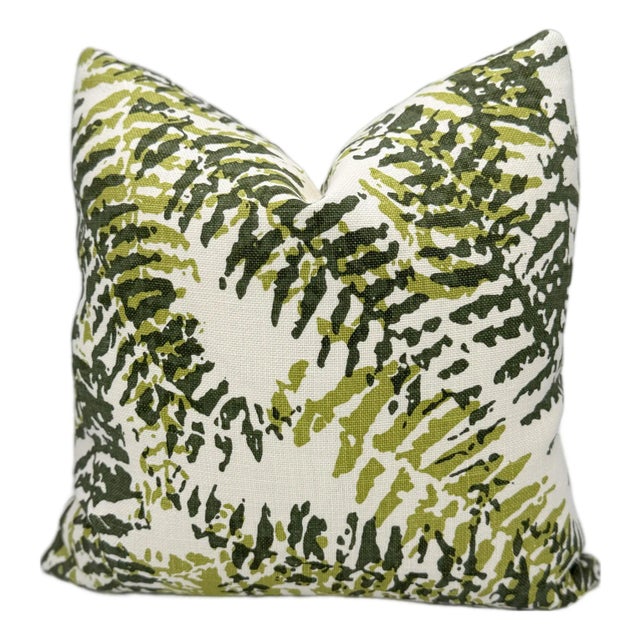 Tillett Textiles Fern Print Decorative Pillow Cover For Sale