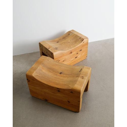 Vintage Swedish Sculptural Pine Stools or Tabourets, 1970s, Set of 2 For Sale - Image 4 of 5