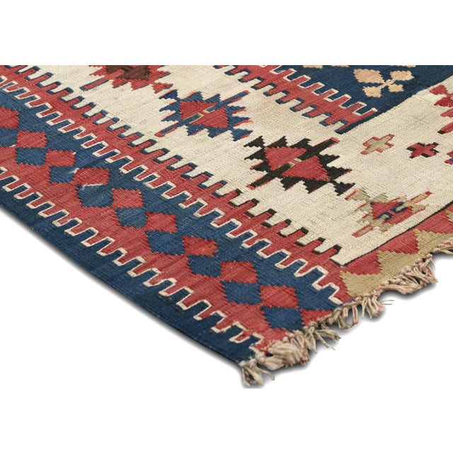 Traditional 1920s Caucasian Kilim For Sale - Image 3 of 5