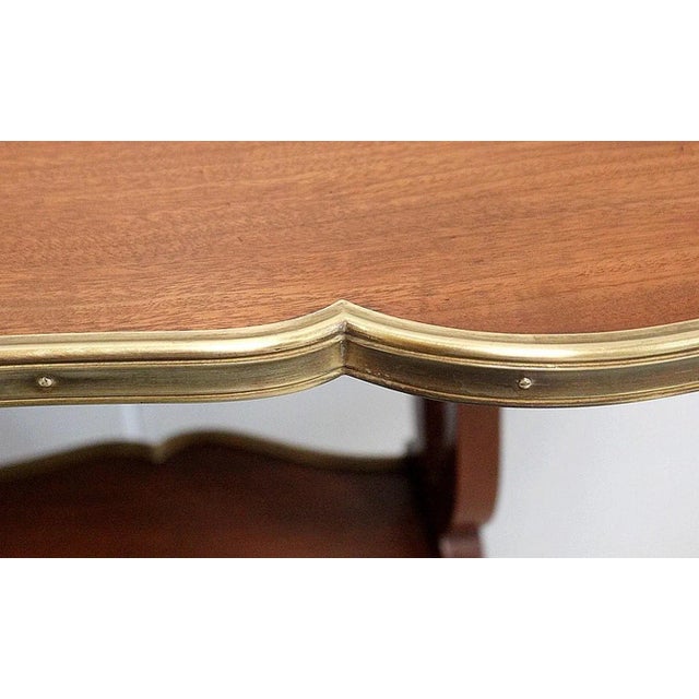 Gold Small Louis XVI Style Trolley Table in Kidney Shape with Mahogany Veneer, Late 19th Century For Sale - Image 8 of 18