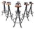 Vintage Brutalist Wrought Iron Bar Stools, 1970s, Set of 6 For Sale