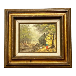 Vintage Impressionist Original Oil Painting Features Countryscape by John Luini (1913 - 2002)