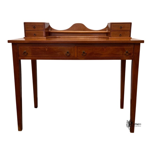 Vintage Federal Style Mahogany Vanity / Writing Desk For Sale - Image 9 of 9