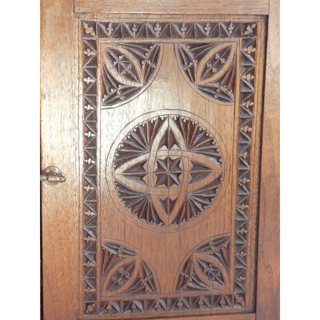 Antique Dutch Folk Art Wooden Corner Cabinet, 1920s For Sale - Image 9 of 10