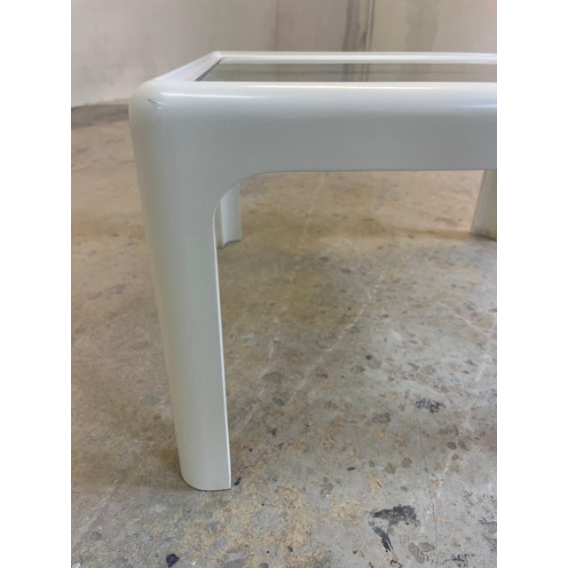 Glass Square Coffee Table in White Glass by Peter Ghyczy for Horn Collection For Sale - Image 7 of 11
