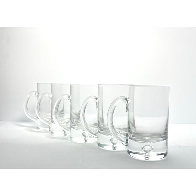 Crate & Barrel, Krosno “Direction” Set of 5 Blown Glass Beer Mugs 5 5/8” 16oz Excellent condition. No chips, cracks, or...