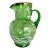 Early 20th Century Depression Era Handblown Green Glass Pitcher For Sale