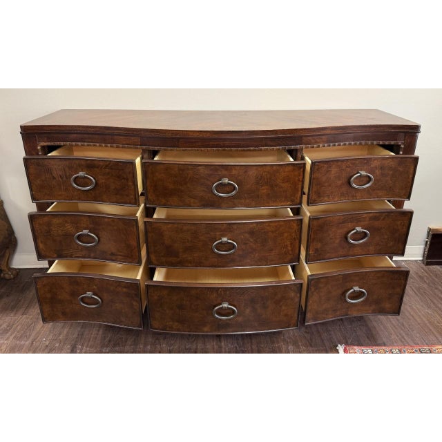 Universal Furniture Transitional Burled-Finish Dresser With Mirror For Sale In Raleigh - Image 6 of 18