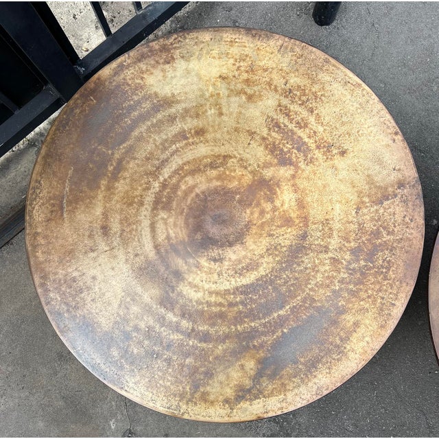 Forma Brass Pedestal Modern Industrial Coffee Table For Sale - Image 9 of 10