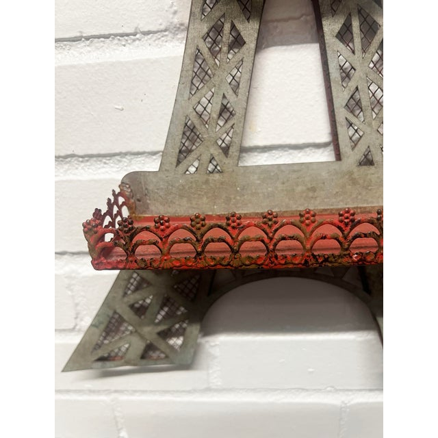 Modern Vintage Metal Eiffel Tower for Wall With Shelves For Sale - Image 3 of 5