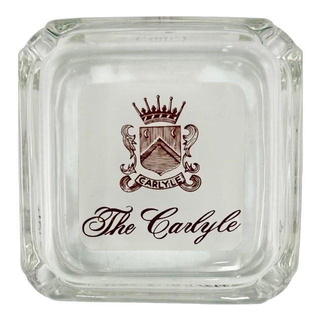 Vintage the Carlyle Hotel Nyc Glass Ashtray Dish For Sale