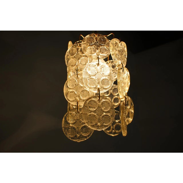 1970s Brass and Glass Pendant Lamp from Zelezny Brod, 1970s For Sale - Image 5 of 7