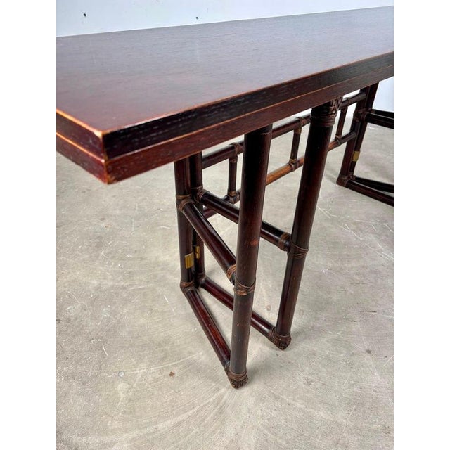 1970s Bamboo Console Table by Lyda Levi for McGuire Production, 1970s For Sale - Image 5 of 14
