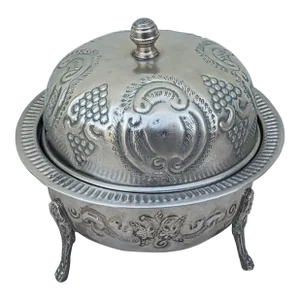 Vintage Moroccan Silver Sugar Canister / Lm28 I