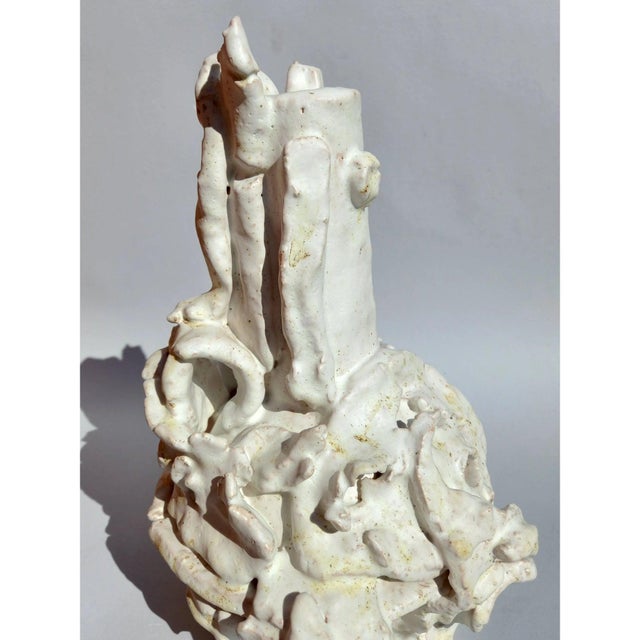 Sculptural Glazed Ceramic Vase 'La Demoiselle D’Avignon' by Diane Grant For Sale - Image 4 of 9
